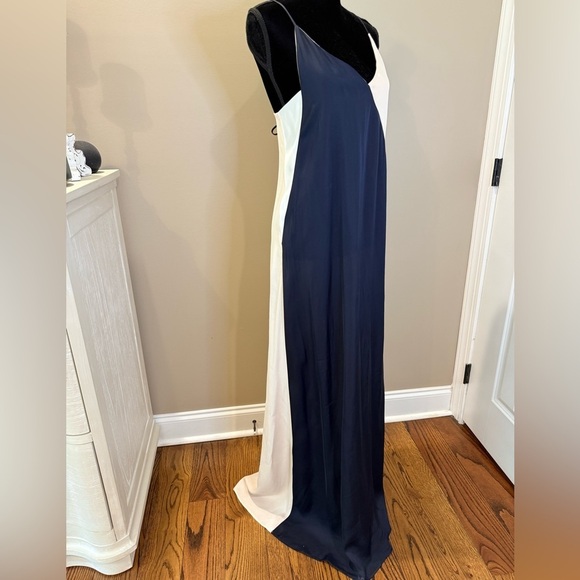 Women’s ZARA Navy & Cream Maxi dress- Size Small - Picture 8 of 13